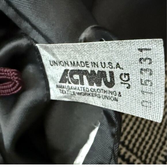 Joseph Abboud Mens Sport Coat Blazer Two Button Houndstooth Black Wool Blend 46R - Picture 6 of 8